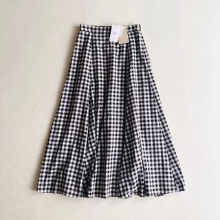 アーバンリサーチサニーレーベル(URBAN RESEARCH SONNY LABEL)の新品 Sonny Label リネン混 セミマーメイドスカート ギンガムチェック(ロングスカート)