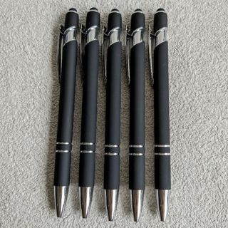 【企業名なし】 ボールペン タッチペン 多機能ボールペン 5本 黒 ブラック(ペン/マーカー)