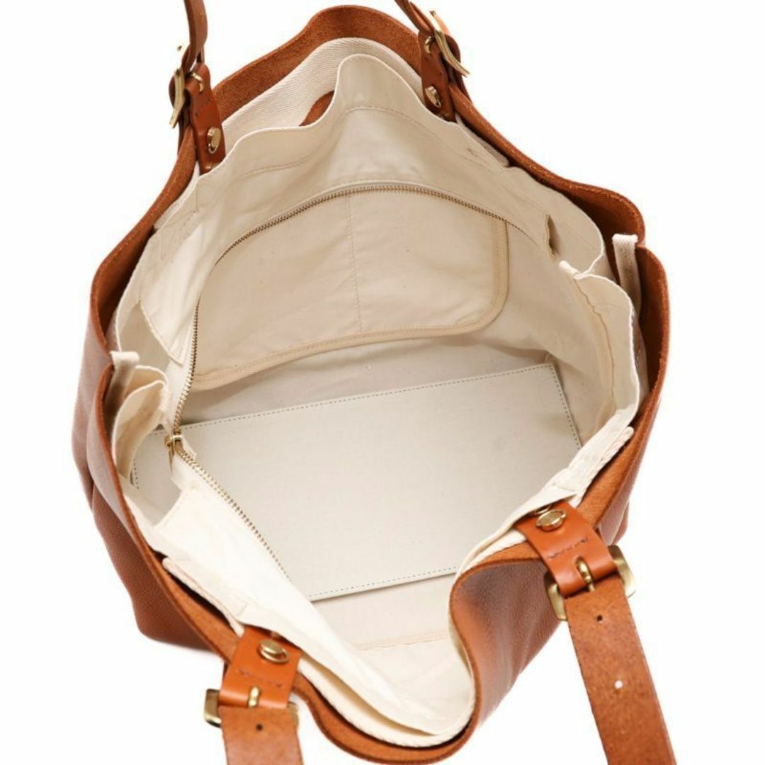 B3lab トートバッグ ビッグサイズ 浅草限定 レザー 本革 茶 ブラウン メンズのバッグ(トートバッグ)の商品写真