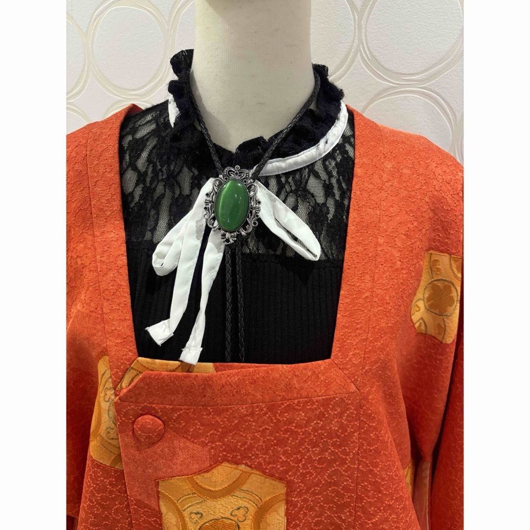 羽織 道行コート オレンジ レディースのジャケット/アウター(その他)の商品写真