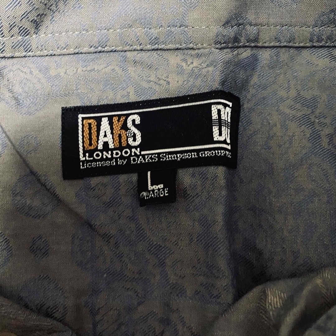 DAKS(ダックス)のDAKS ダックス 透かし総柄 長袖シャツ Lサイズ グレー メンズのトップス(シャツ)の商品写真