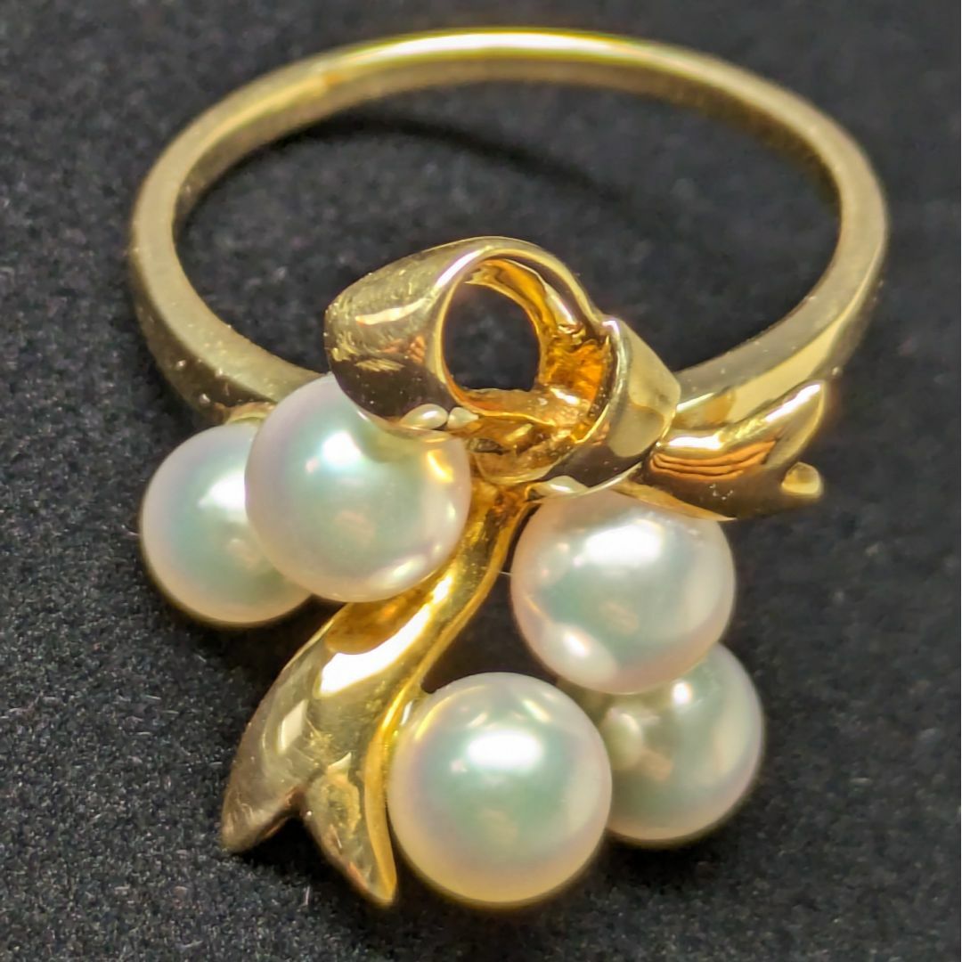 MIKIMOTO(ミキモト)の872 ミキモトパールリングK18YGイエローゴールド10号 レディースのアクセサリー(リング(指輪))の商品写真