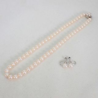 タサキ(TASAKI)のタサキ アコヤ真珠 SS/K14WG ネックレス/ピアス[g265-63］(ネックレス)