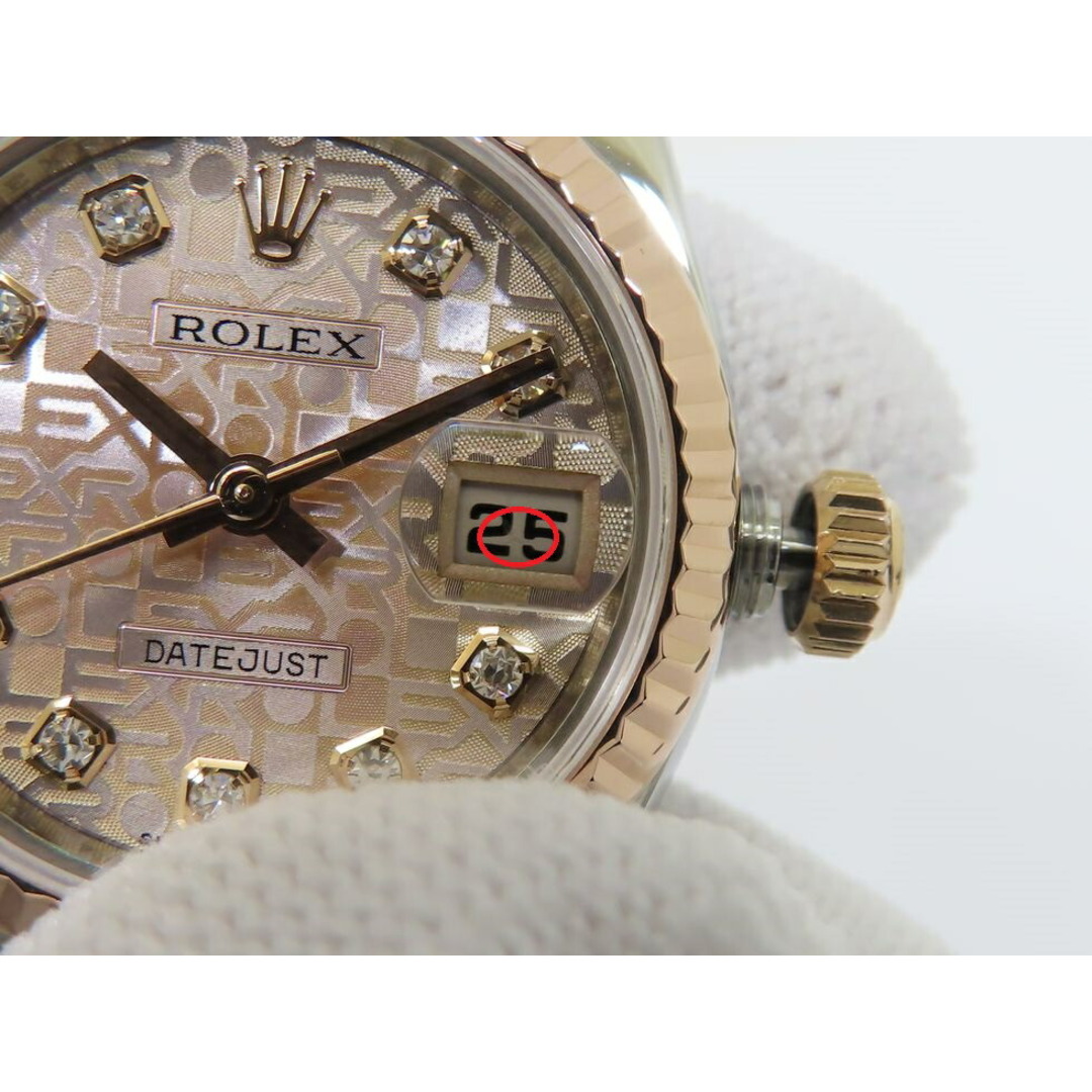 ROLEX(ロレックス)のロレックス 179171G デイトジャスト G番 SS/PG/10PD/自動巻 レディース時計【池袋店】【中古】 レディースのファッション小物(腕時計)の商品写真