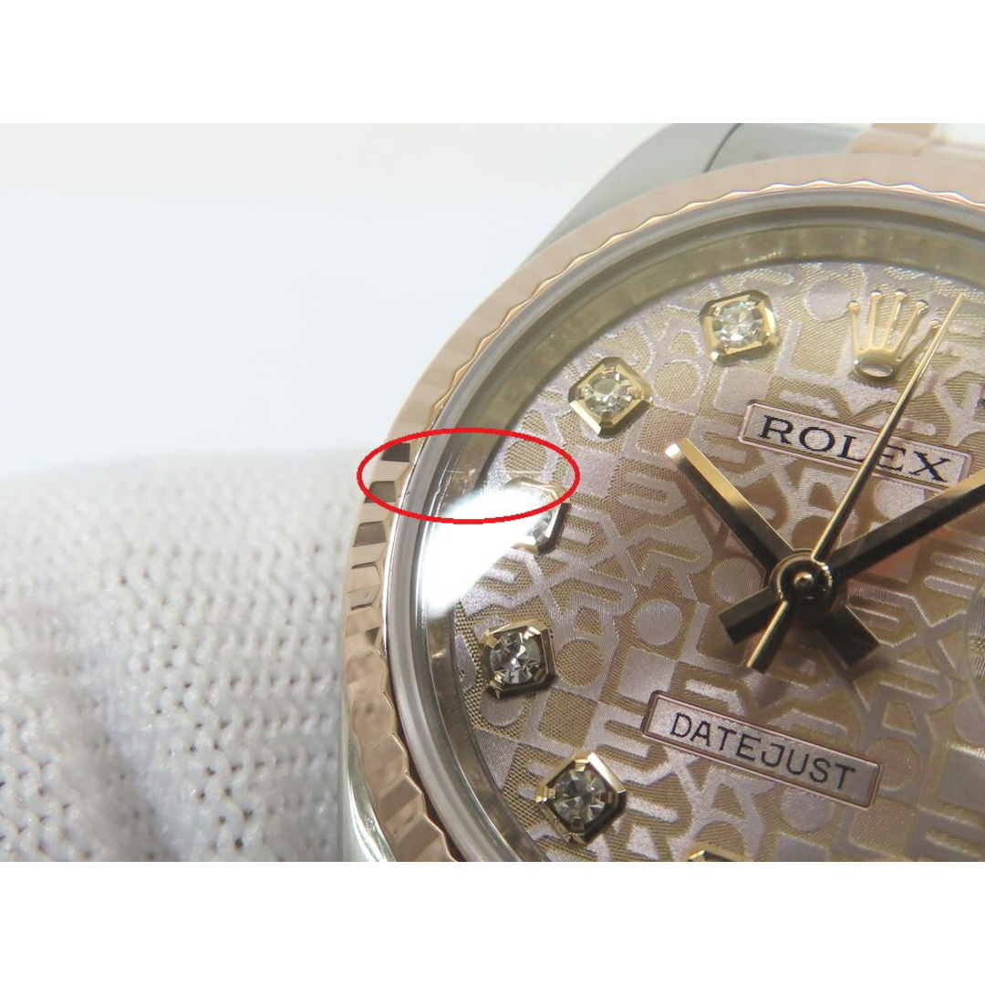 ROLEX(ロレックス)のロレックス 179171G デイトジャスト G番 SS/PG/10PD/自動巻 レディース時計【池袋店】【中古】 レディースのファッション小物(腕時計)の商品写真