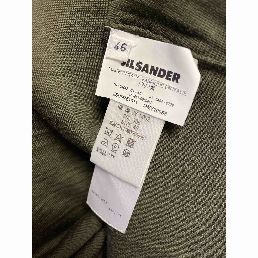 Jil Sander(ジルサンダー)の正規 19SS JIL SANDER ジルサンダー Vネック ニット カーキ メンズのトップス(ニット/セーター)の商品写真