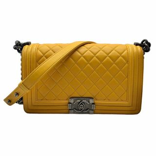 シャネル(CHANEL)の　シャネル CHANEL ボーイシャネル25 イエロー×SV金具 カーフ ユニセックス ショルダーバッグ(ショルダーバッグ)