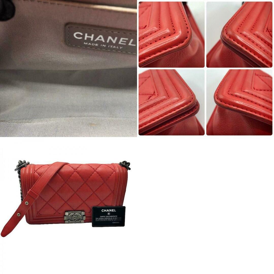 CHANEL(シャネル)の　シャネル CHANEL ボーイシャネル25 レッド×SV金具 カーフ ユニセックス ショルダーバッグ レディースのバッグ(ショルダーバッグ)の商品写真