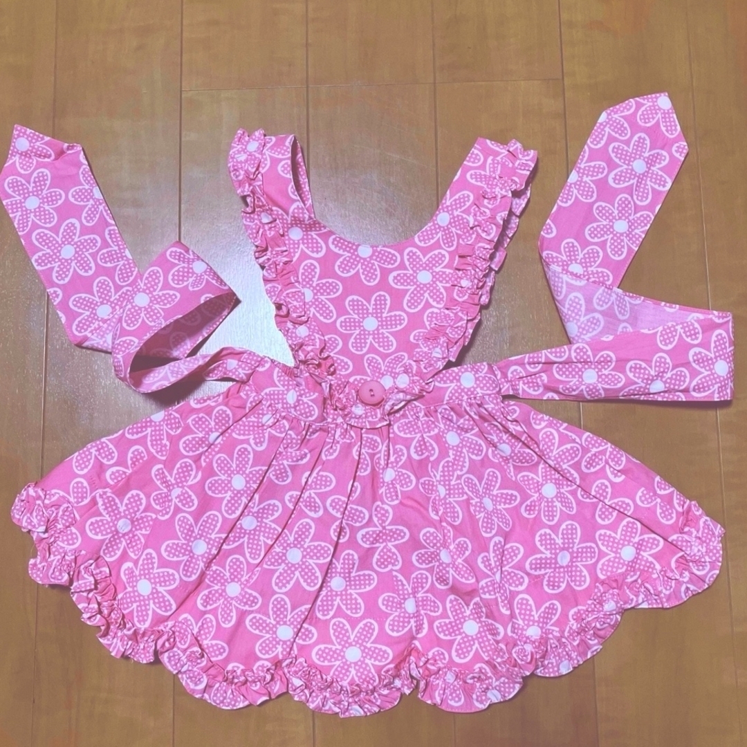 Shirley Temple(シャーリーテンプル)の80 シャーリー  ジャンパースカート　ピンク花柄 キッズ/ベビー/マタニティのベビー服(~85cm)(スカート)の商品写真