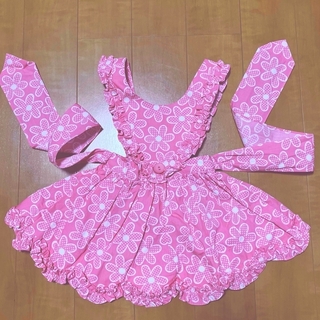 シャーリーテンプル(Shirley Temple)の80 シャーリー  ジャンパースカート　ピンク花柄(スカート)
