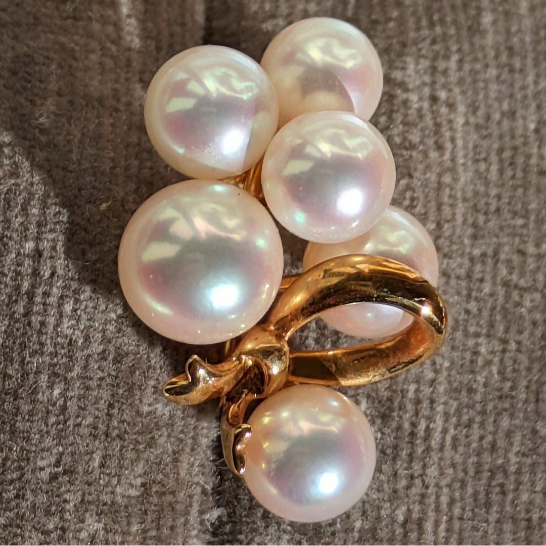 MIKIMOTO(ミキモト)の581ミキモトパールイヤリングK18YGイエローゴールド約5.5mm～7.0mm レディースのアクセサリー(イヤリング)の商品写真