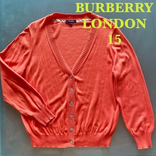 BURBERRY - BURBERRY LONDON バーバリー カーディガン 赤 オレンジ Ｌ〜XL