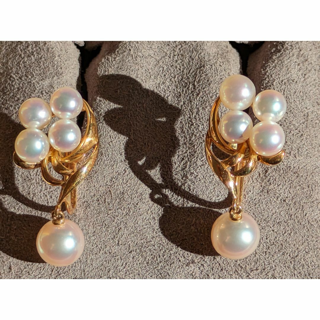 MIKIMOTO(ミキモト)の573 ミキモトパールイヤリングK18YGイエローゴールド約5.0～7.5mm レディースのアクセサリー(イヤリング)の商品写真