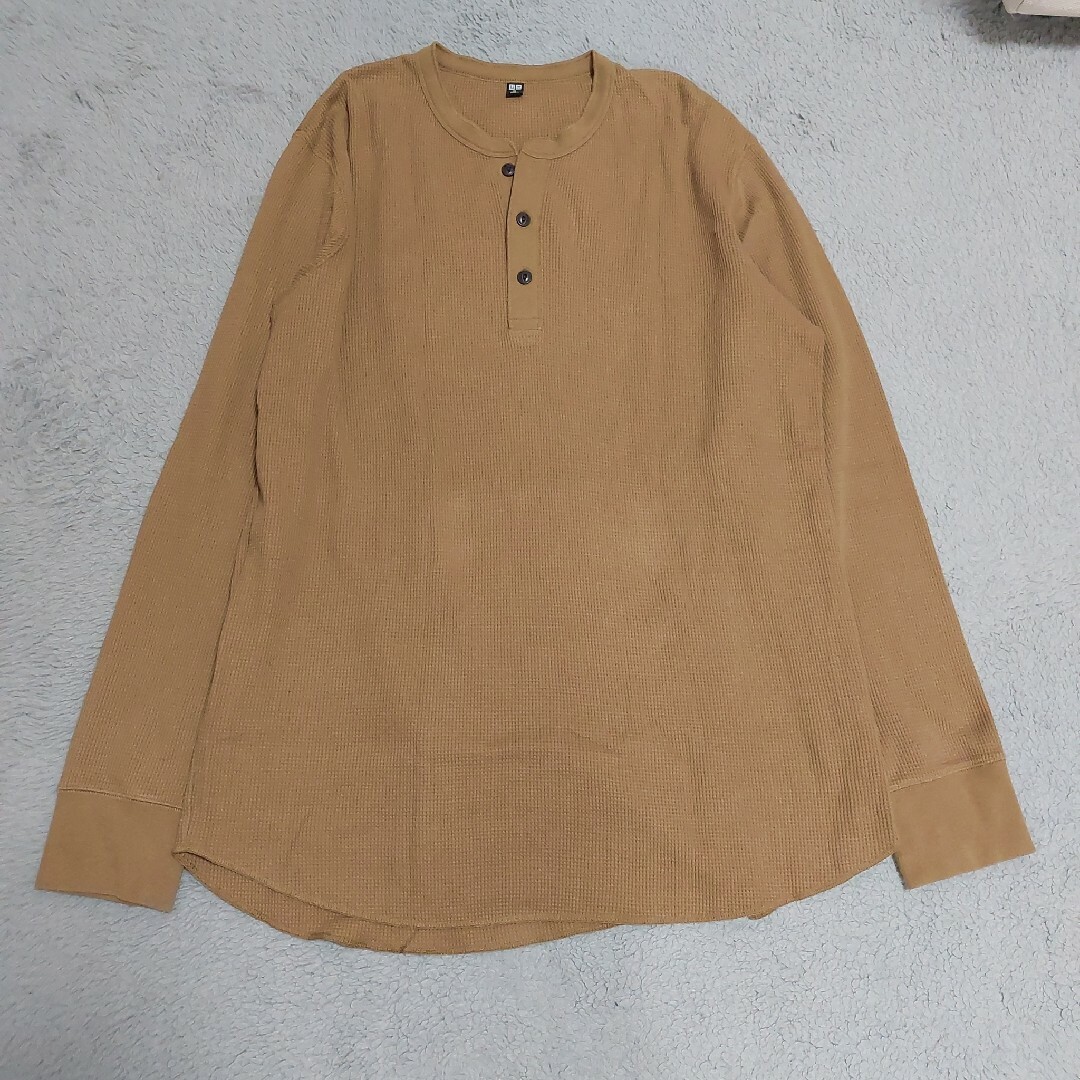 UNIQLO(ユニクロ)のUNIQLO ユニクロ ワッフルトップス オーバーサイズ くすみ こなれ感 メンズのトップス(Tシャツ/カットソー(七分/長袖))の商品写真