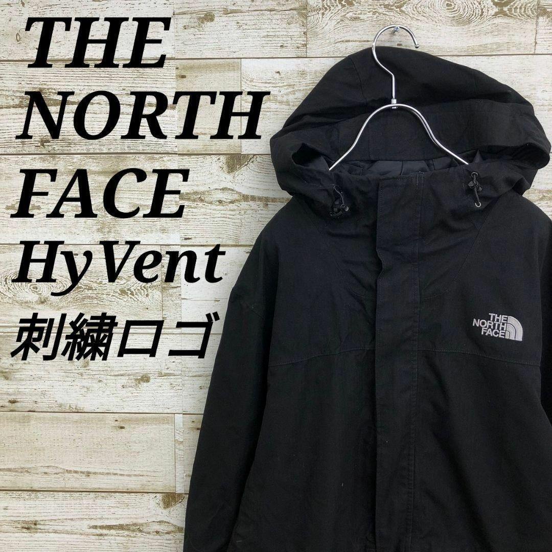 THE NORTH FACE(ザノースフェイス)の【k6839】希少USA規格ノースフェイス刺繍ロゴハイベントマウンテンパーカー黒 メンズのジャケット/アウター(マウンテンパーカー)の商品写真