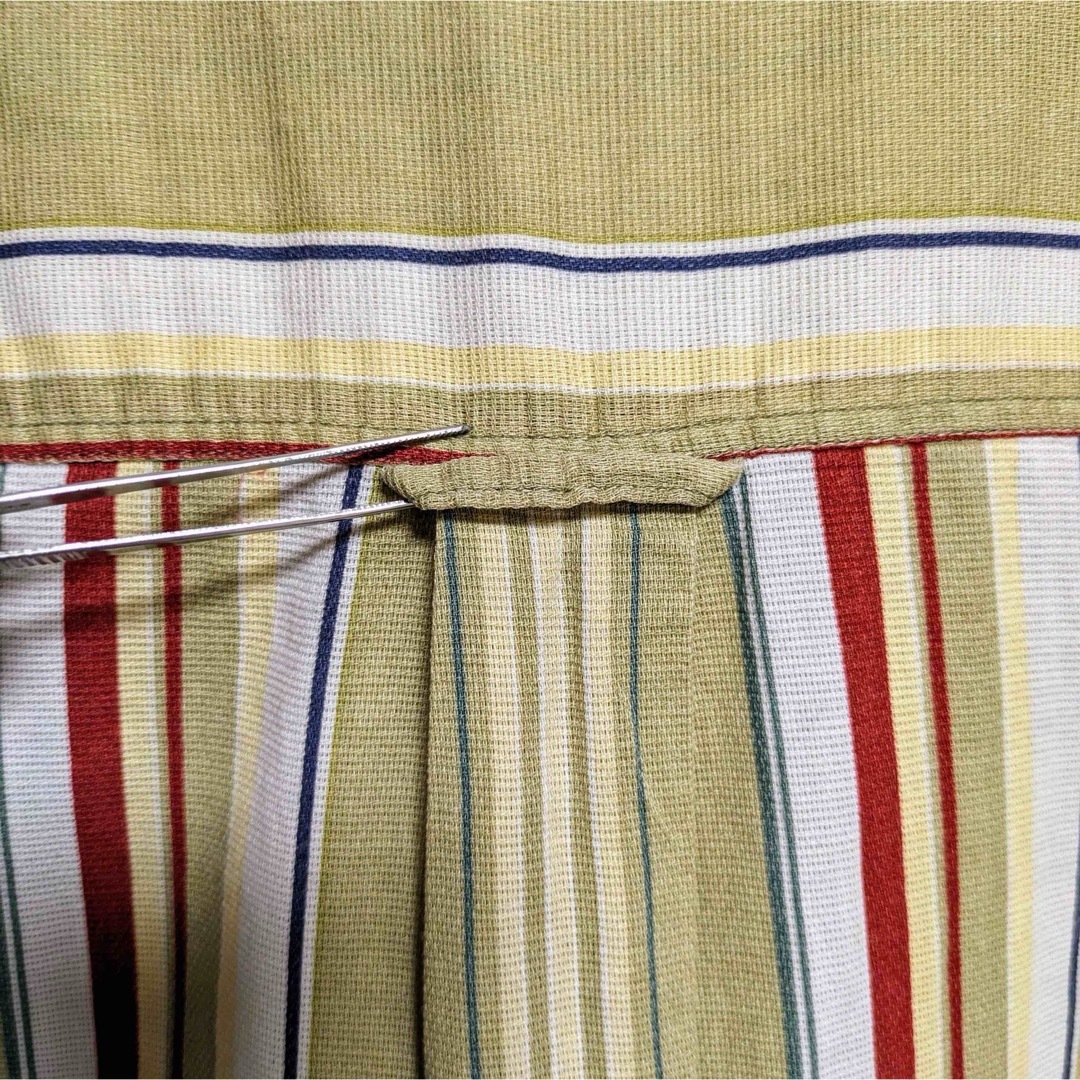 Ralph Lauren(ラルフローレン)のラルフローレン 半袖 ボタンダウン シャツ M ストライプ 抹茶色 RALPH メンズのトップス(シャツ)の商品写真