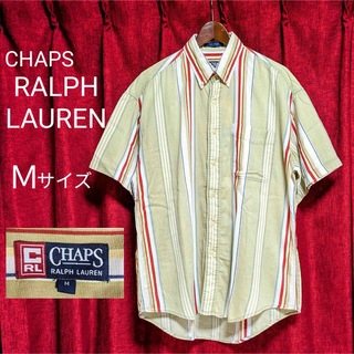 ラルフローレン(Ralph Lauren)のラルフローレン 半袖 ボタンダウン シャツ M ストライプ 抹茶色 RALPH(シャツ)