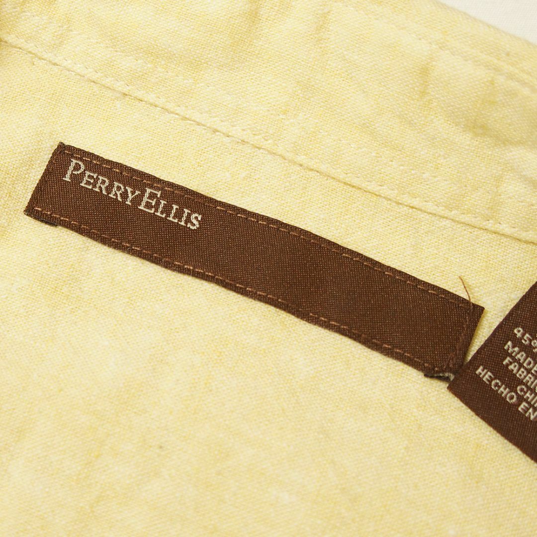 PERRY ELLIS(ペリーエリス)のPERRY ELLIS ペリーエリス リネンシャツ 半袖 古着 Lサイズ メンズ メンズのトップス(シャツ)の商品写真