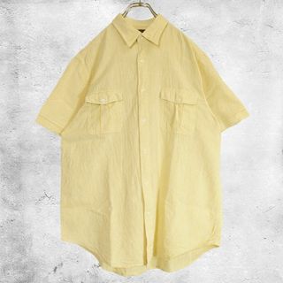 ペリーエリス(PERRY ELLIS)のPERRY ELLIS ペリーエリス リネンシャツ 半袖 古着 Lサイズ メンズ(シャツ)