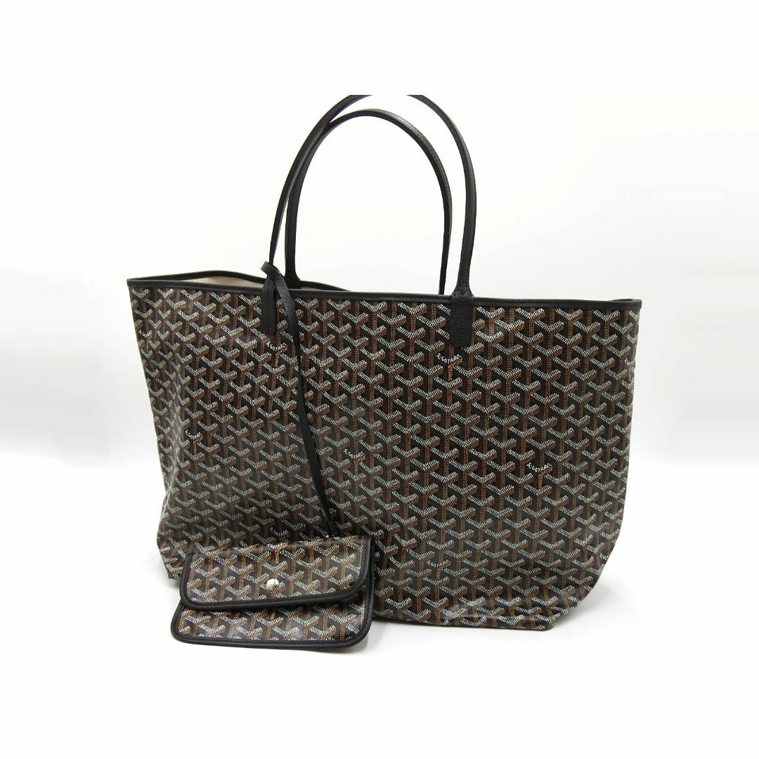 GOYARD(ゴヤール)のGOYARD ゴヤール サンルイGM トートバッグ ショルダーバッグ PVC キャンバス レザー ブラック【中古】 レディースのバッグ(トートバッグ)の商品写真