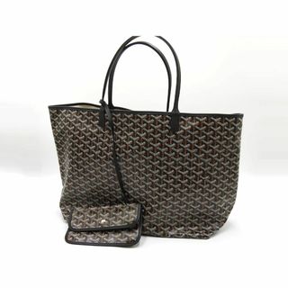 GOYARD - GOYARD ゴヤール サンルイGM トートバッグ ショルダーバッグ PVC キャンバス レザー ブラック【中古】