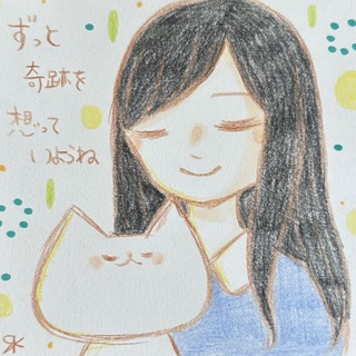 【689】【女の子と猫の絵】オリジナル手描きアナログイラスト原画　自作創作作品(アート/写真)