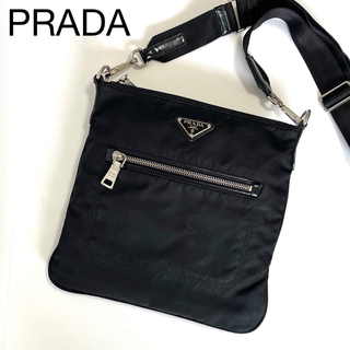 PRADA - 【美品〜良品】PRADA プラダ　ショルダーバッグ　サコッシュ　シルバー金具　黒