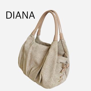 ダイアナ(DIANA)のダイアナ　ワンショルダーバッグ　ハンドバッグ　編み込み　リボン　エナメル　美品(ハンドバッグ)