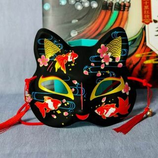 お面　コスプレ　狐　猫お面　きつね　着物　鈴　猫のお面　仮面　学園祭(衣装)