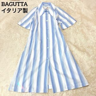 バグッタ(BAGUTTA)の【高級】イタリア製 バグッタ ストライプロングシャツワンピース 春 夏 ゆったり(ロングワンピース/マキシワンピース)