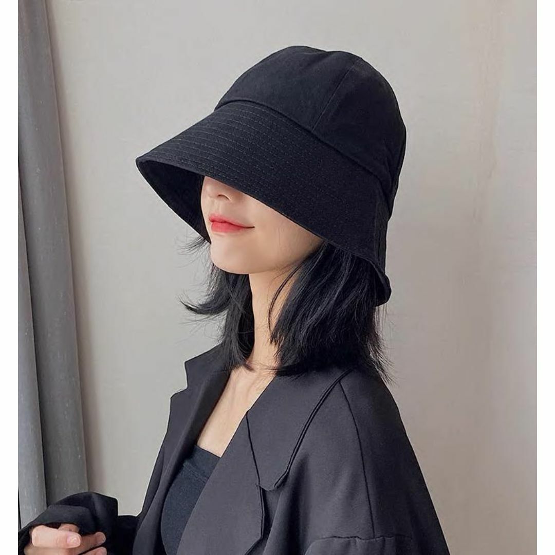 新品　バケットハット　クローシュハット　バケツ帽子　韓国　ブラック　可愛い レディースの帽子(ハット)の商品写真