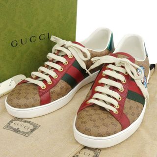 Gucci - 【本物保証】 箱・布袋付 超美品 グッチ GUCCI  × ドラえもんコラボ シェリーラインローカット スニーカー GGスプリーム 7.5 655021 希少