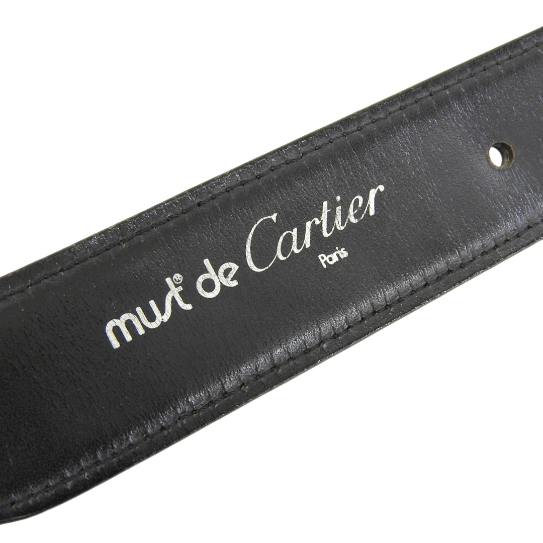 Cartier(カルティエ)の【本物保証】 カルティエ CARTIER マスト ドゥ カルティエ 腰ベルト レザー ゴールド金具 GP金具 ブラック 黒 レディースのファッション小物(ベルト)の商品写真