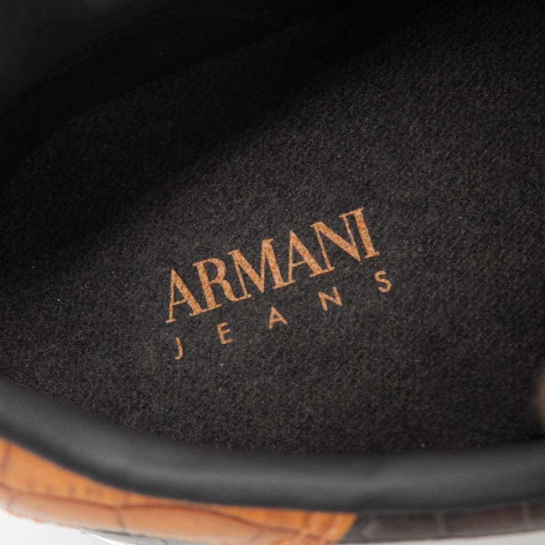 ARMANI JEANS(アルマーニジーンズ)の【本物保証】 新品同様 アルマーニ ジーンズ ARMANI JEANS ローカット スニーカー 靴 レザー ブラウン 43 メンズ メンズの靴/シューズ(スニーカー)の商品写真