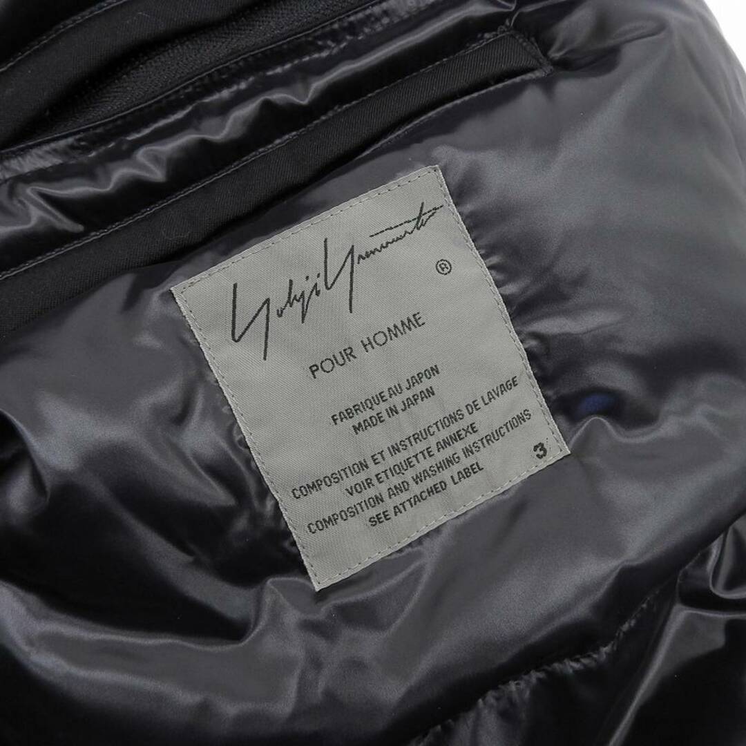 Yohji Yamamoto(ヨウジヤマモト)の【本物保証】 超美品 ヨウジヤマモト YOHJI YAMAMOTO ダウンコート アウター ウール ブラック 黒 3 メンズ メンズのジャケット/アウター(その他)の商品写真