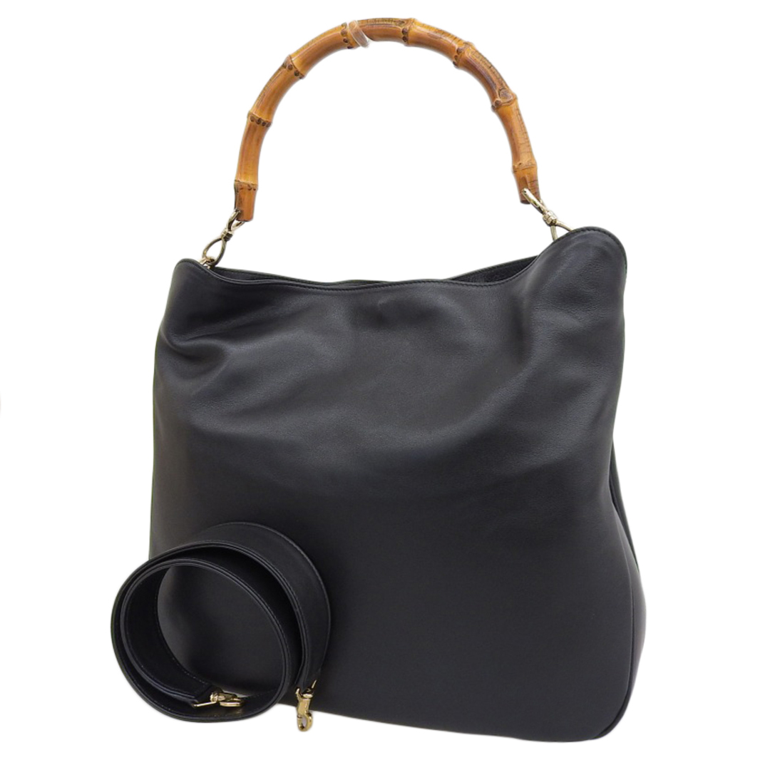 GUCCI - 【本物保証】 グッチ GUCCI バンブー 2WAYバッグ レザー GUCCI - 【本物保証】 グッチ GUCCI バンブー 2WAYバッグ レザー