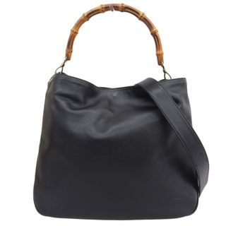 GUCCI - 【本物保証】 グッチ GUCCI バンブー 2WAYバッグ レザー GUCCI - 【本物保証】 グッチ GUCCI バンブー 2WAYバッグ レザー
