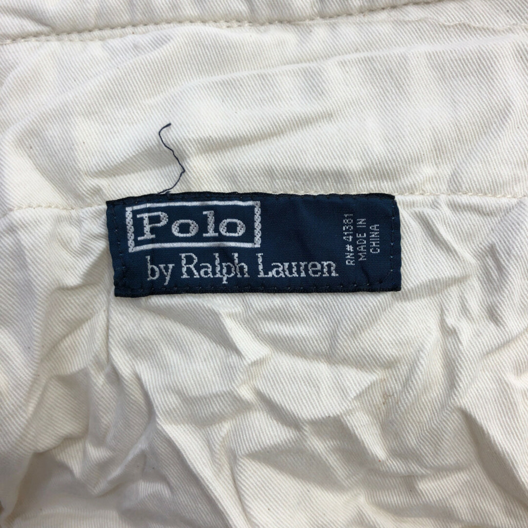 POLO RALPH LAUREN(ポロラルフローレン)のPolo by Ralph Lauren ポロ ラルフローレン カーゴ チノショートパンツ 大きいサイズ ポロチノ ホワイト (メンズ W40) 中古 古着 Q6625 メンズのパンツ(ショートパンツ)の商品写真