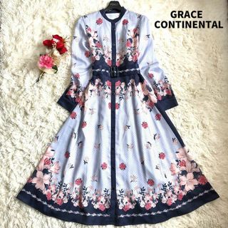 GRACE CONTINENTAL - 極美品 グレースコンチネンタル ブーケスカーフプリントワンピース マキシ丈 36