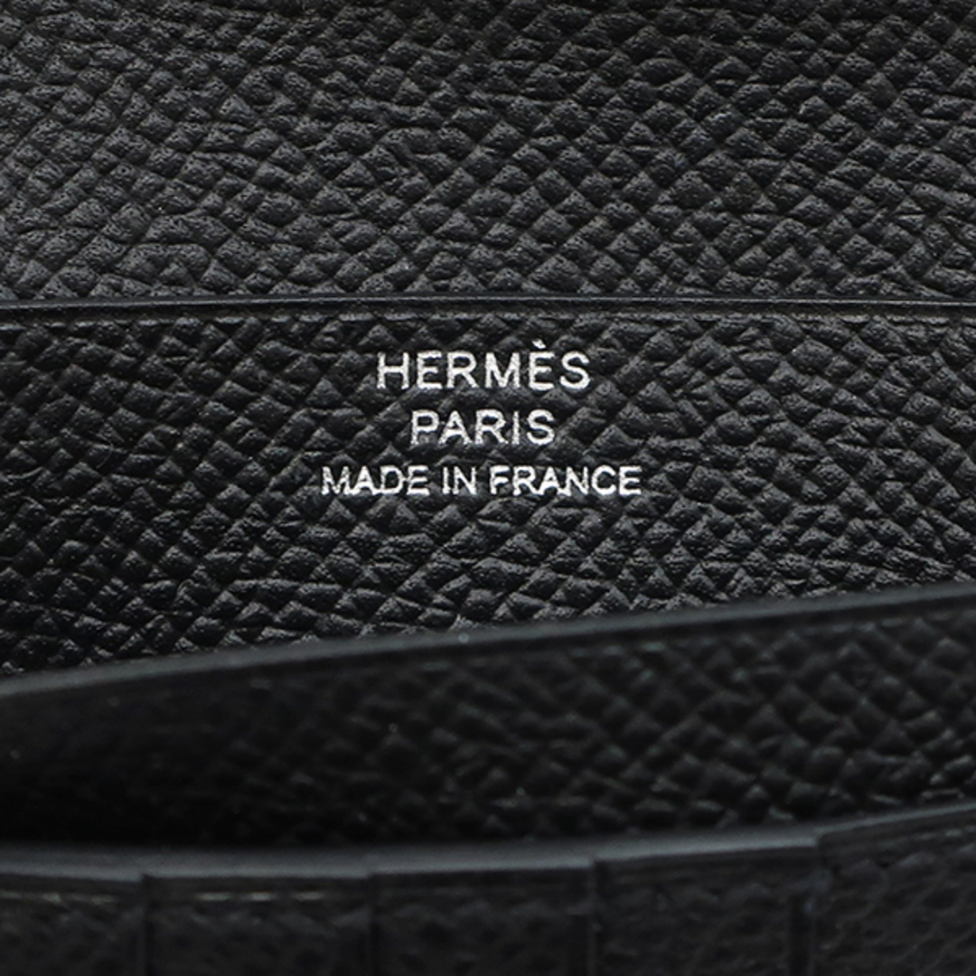 Hermes(エルメス)のエルメス HERMES 二つ折り財布 ベアンコンパクト ヴォーエプソン ブラック シルバー金具 黒  B刻印（2023年製） 【箱】【中古】 レディースのファッション小物(財布)の商品写真