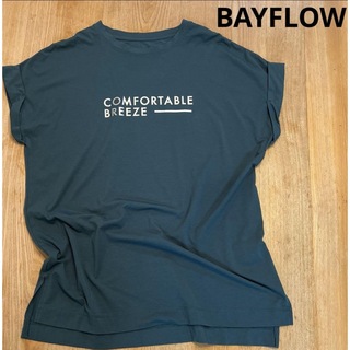 BAYFLOW - BAYFLOW  レーヨン ロング丈 Tシャツ グリーン