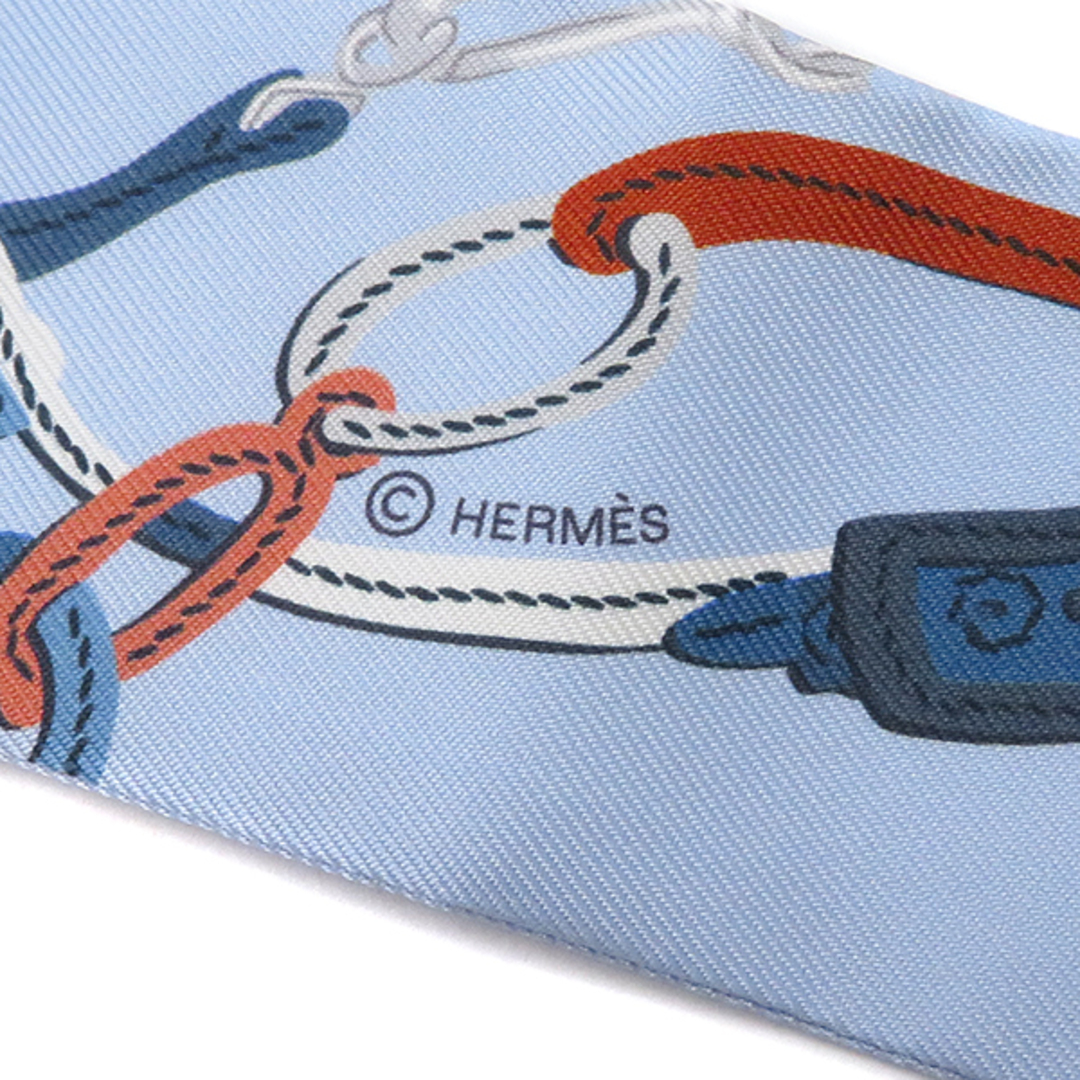 Hermes(エルメス)のエルメス HERMES スカーフ ツイリー シルク ブルーシエル×コバルト×マリン 【BRIDES DE GALA APPLIQUE PIQUE/ブリッドドゥガラ アップリケピケ】  【箱】【中古】 レディースのファッション小物(バンダナ/スカーフ)の商品写真