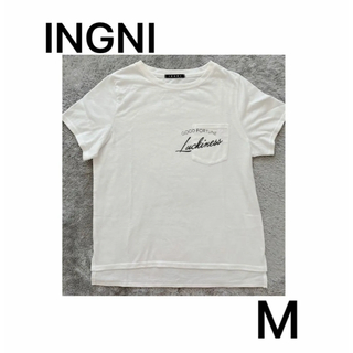 イング(INGNI)のMサイズ INGNI  半袖Tシャツ 白 ポケット ロゴ レディース トップス(Tシャツ(半袖/袖なし))