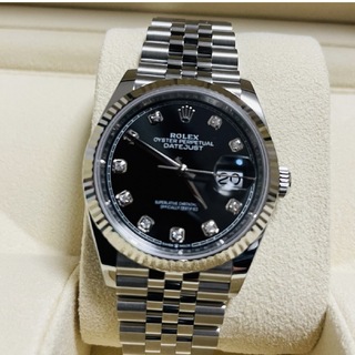 ロレックスデイトジャスト126234G10P ダイヤ ブラックジュビリーブレス(腕時計(アナログ))