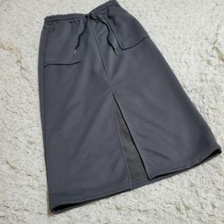 シーイン(SHEIN)のSHEIN　ジャージ素材　ロングスカート　グレー　Lサイズ(ロングスカート)