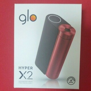 グロー(glo)の【新品未使用品】開封後発送 電子タバコ glo HYPER X2 ブラックレッド(タバコグッズ)