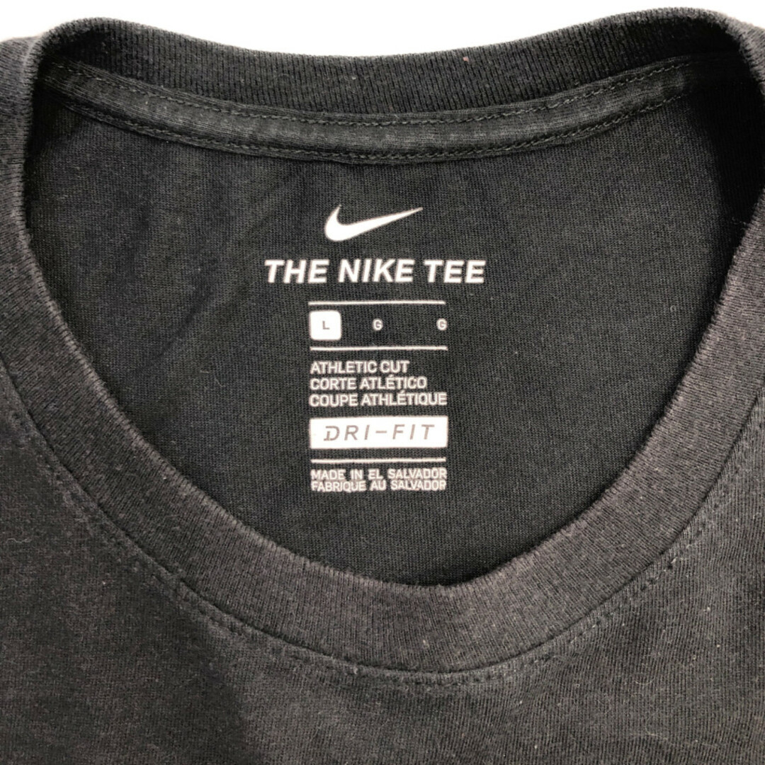 NIKE(ナイキ)のNIKE ナイキ 半袖Ｔシャツ スポーツ ロゴ ブラック (メンズ L) 中古 古着 Q6630 メンズのトップス(Tシャツ/カットソー(半袖/袖なし))の商品写真