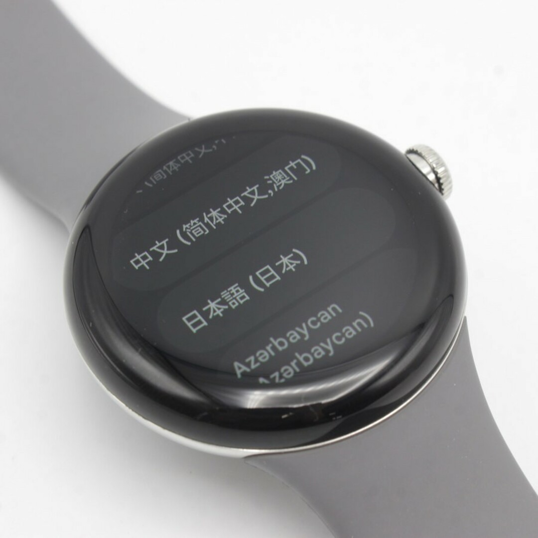 Google Pixel(グーグルピクセル)の【美品】Google Pixel Watch LTE GA04311-TW Polished Silver ステンレス ケース/Charcoal アクティブ バンド スマートウォッチ グーグル ピクセルウォッチ 本体 メンズの時計(腕時計(デジタル))の商品写真