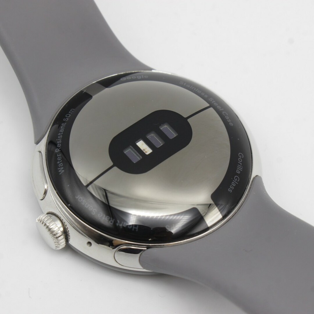 Google Pixel(グーグルピクセル)の【美品】Google Pixel Watch LTE GA04311-TW Polished Silver ステンレス ケース/Charcoal アクティブ バンド スマートウォッチ グーグル ピクセルウォッチ 本体 メンズの時計(腕時計(デジタル))の商品写真