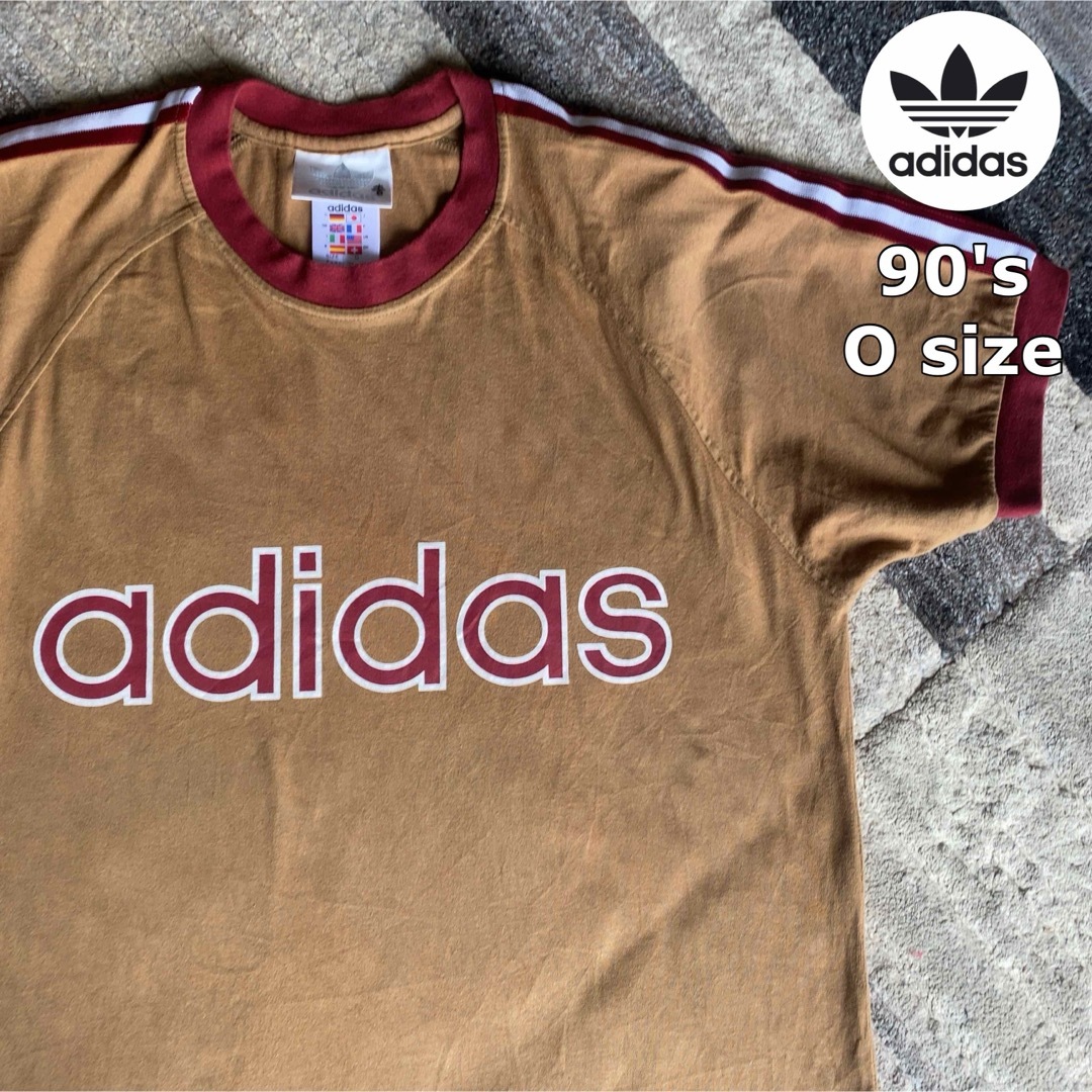 adidas(アディダス)の★希少レア★90'sヴィンテージ★adidasリンガーTシャツOサイズ メンズのトップス(Tシャツ/カットソー(半袖/袖なし))の商品写真